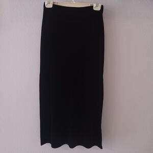 Lapis Black Pencil Skirt Velvet Size S